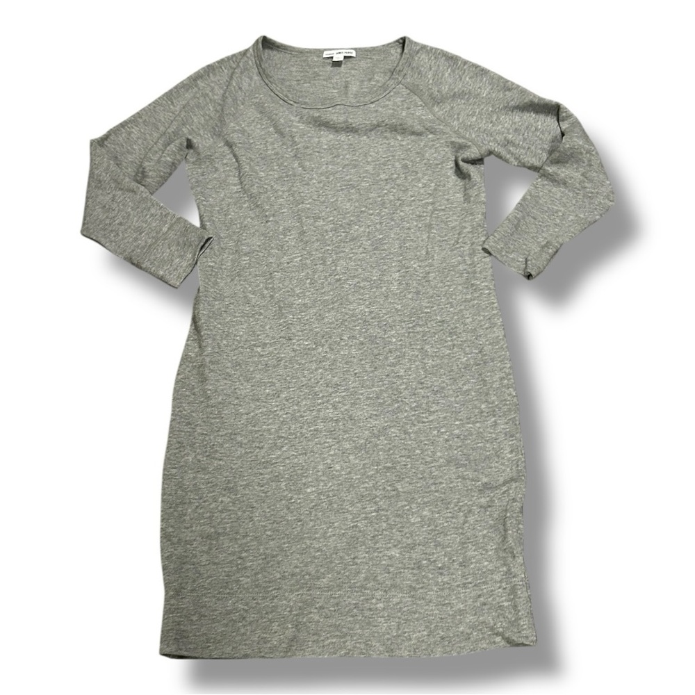 James Perse Heather Gray Long Sleeve Shift Dress